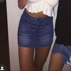 Paper heart denim mini skirt. AU size 8, US size small